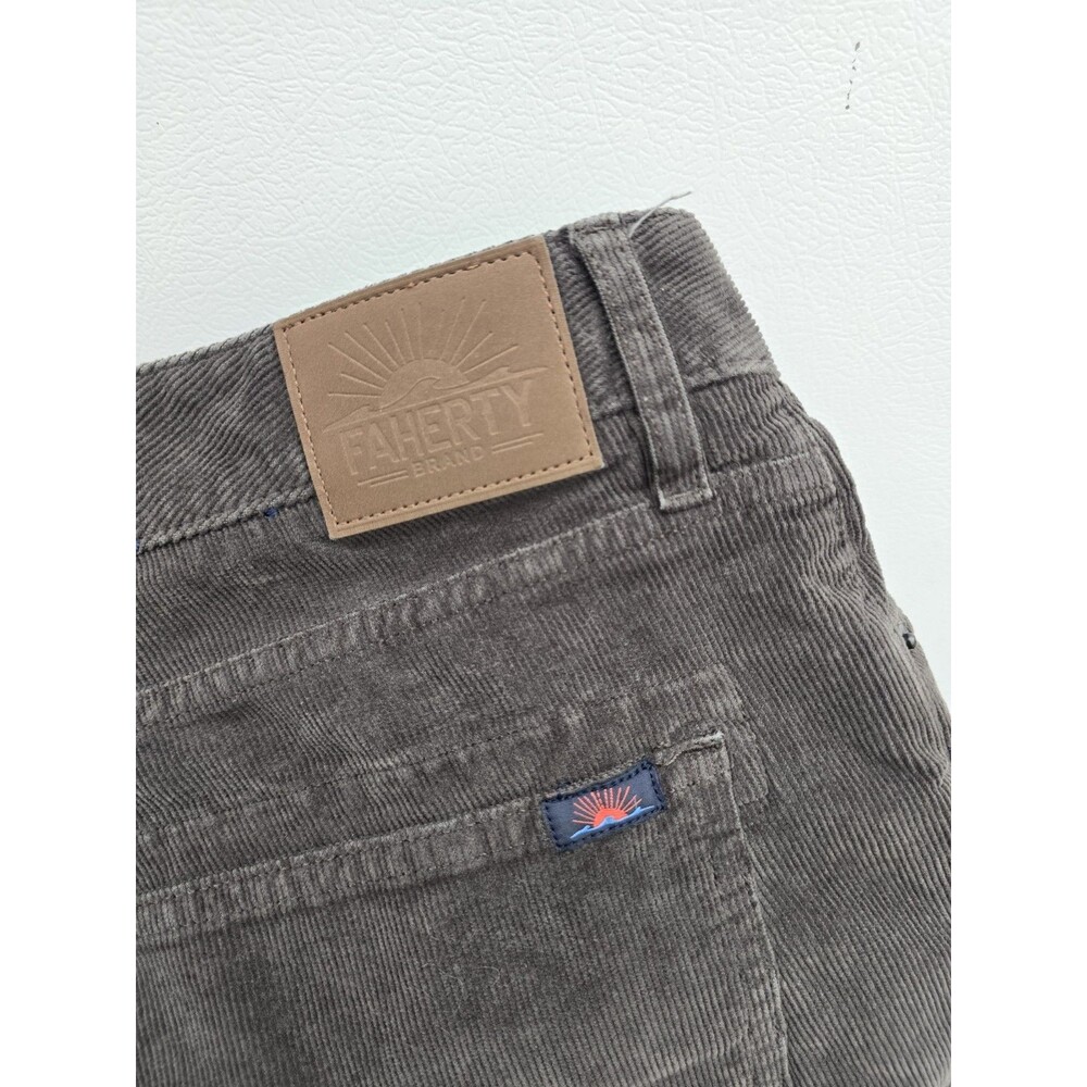 Faherty Men’s Stretch Corduroy Pants Olive Gray Organic Cotton Lyocell 38x28